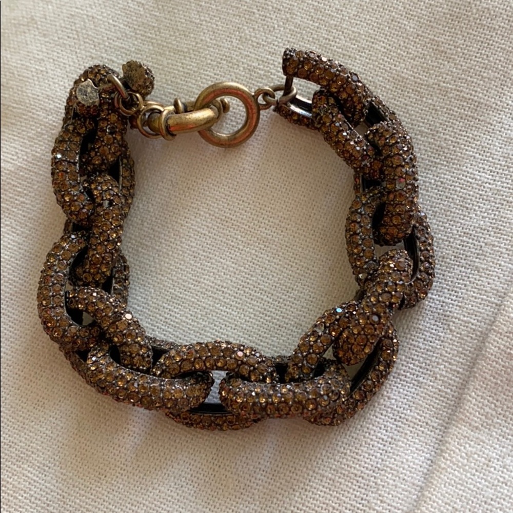 J Crew Pave Crystal Chunky Link Bracelet